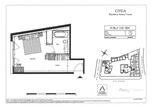 studio à la vente -   44000  NANTES, surface 22 m2 vente studio - UBI430589471